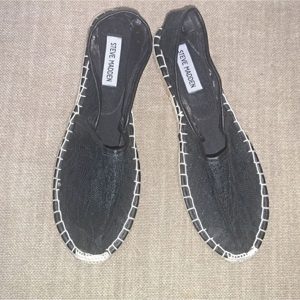 Steve Madden‎ Flats Espadrille Black Lace Style Romyy Size 8